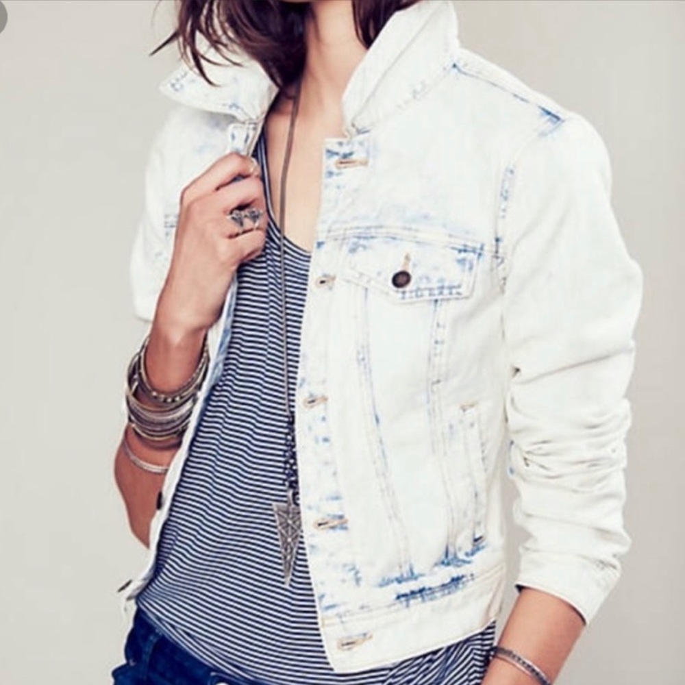 Free people Denim Bleached Jacket